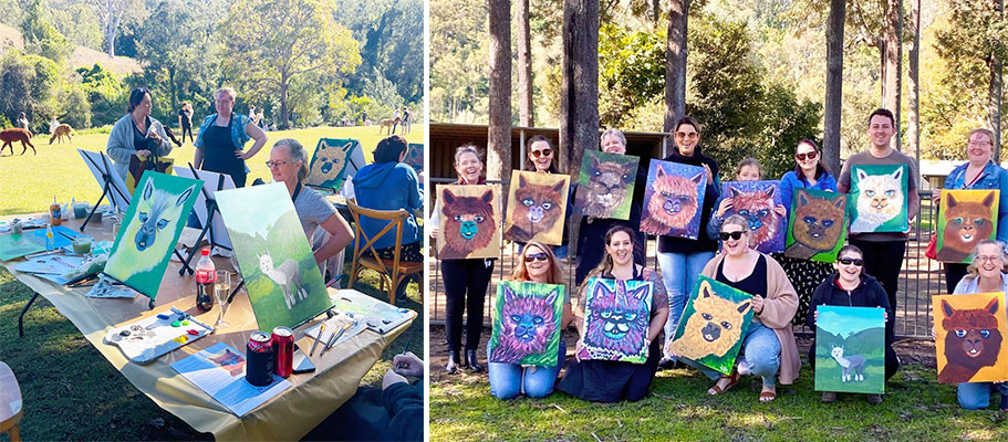 Paint and Sip with the Alpacas