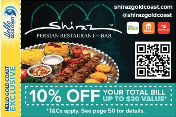 Discount Coupon – Shiraz Persian Restaurant (10% OFF)